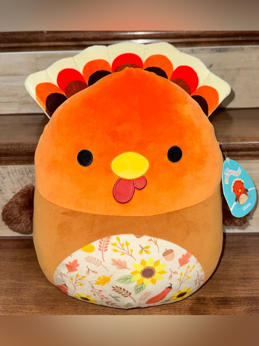 Cute 🥰 Original Squishmallows 12” Ulana The Turkey Plush with Fall Design